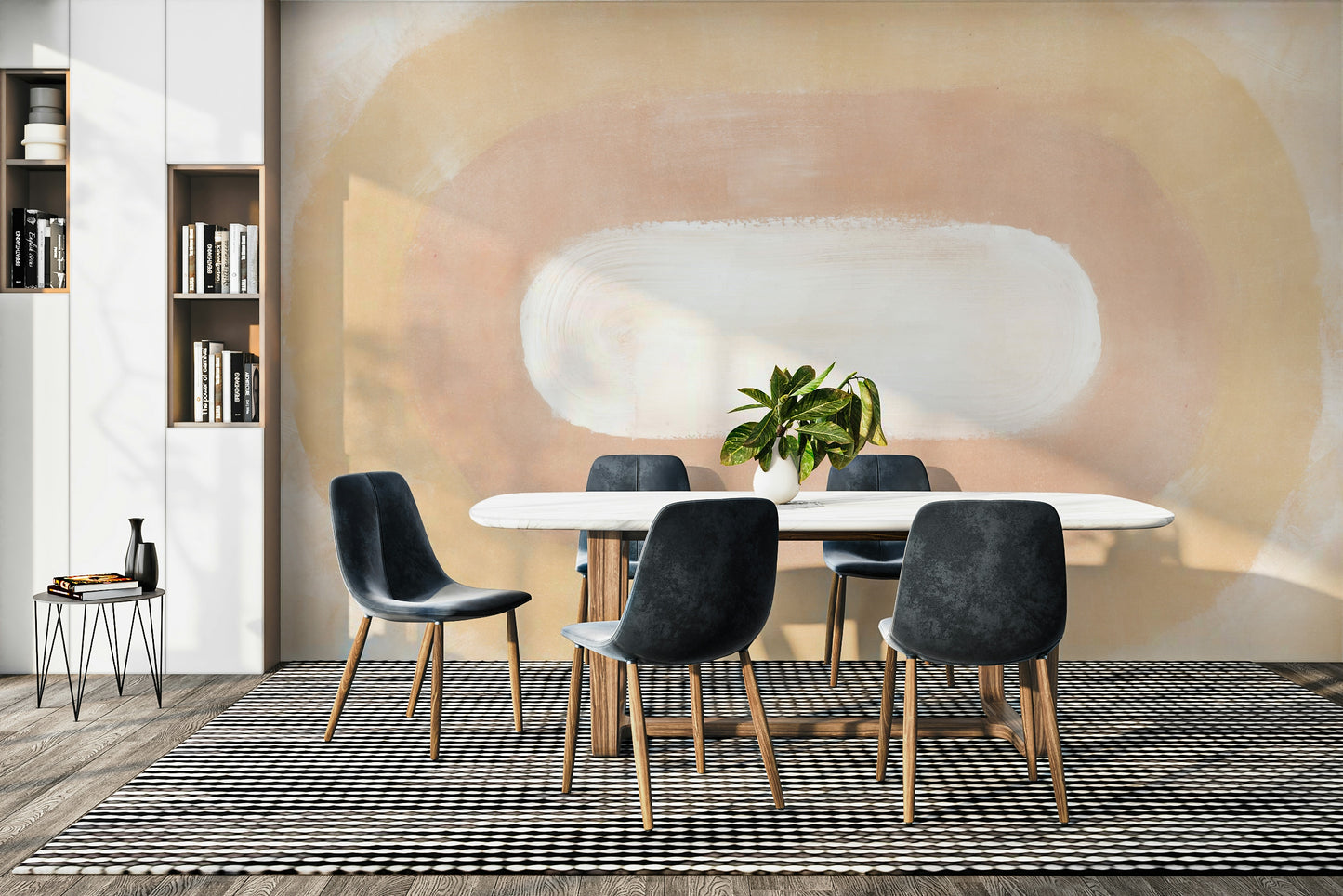 Gentle pink and gold desert wallpaper at sunrise

