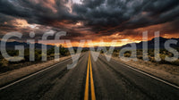 Desert Road Dusk Wall Mural