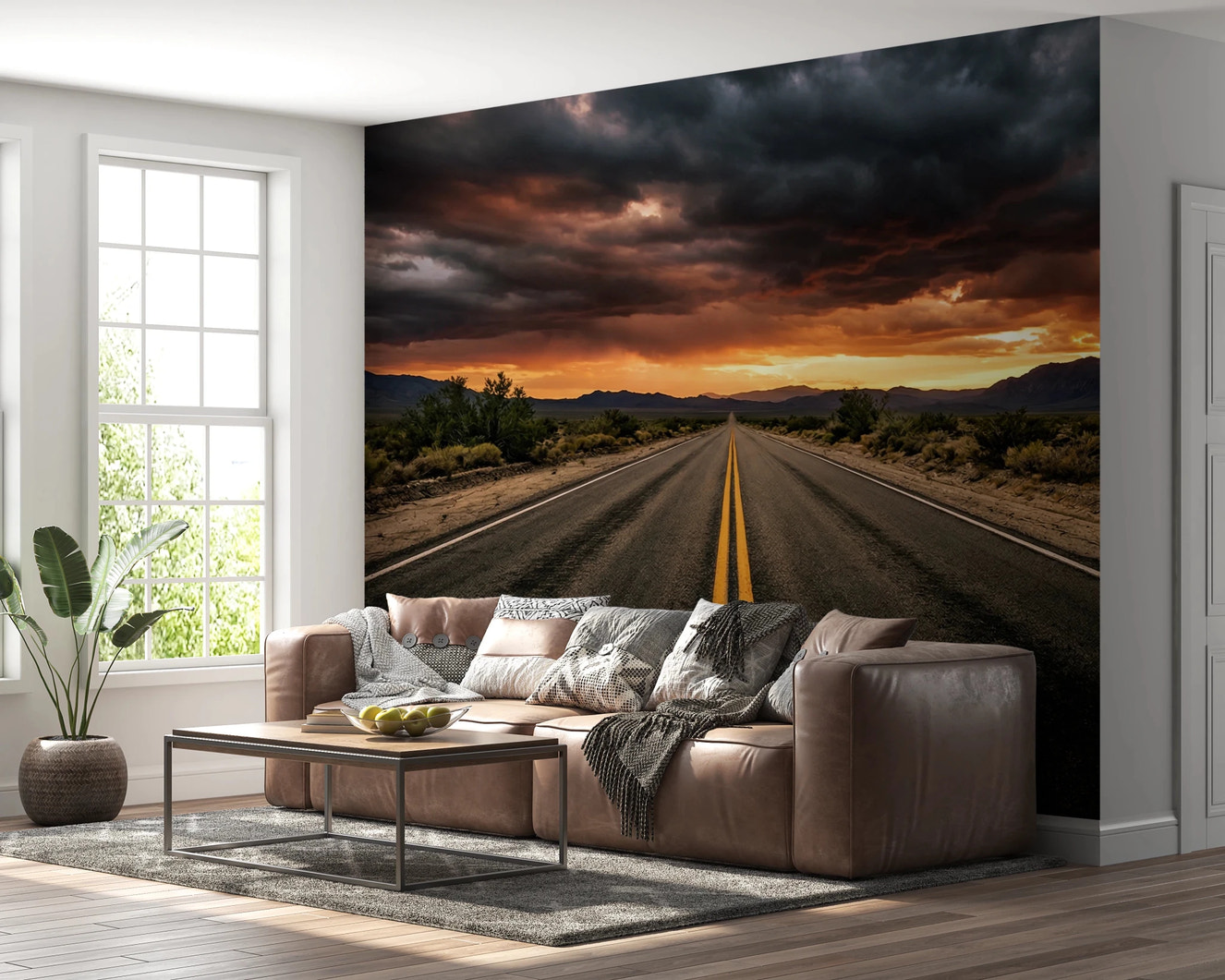 Desert Road Dusk Wall Mural