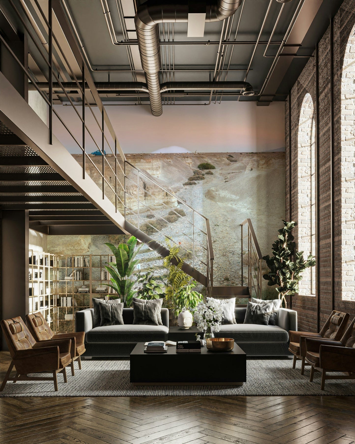 Desert Canyon peaceful mural wallpaper