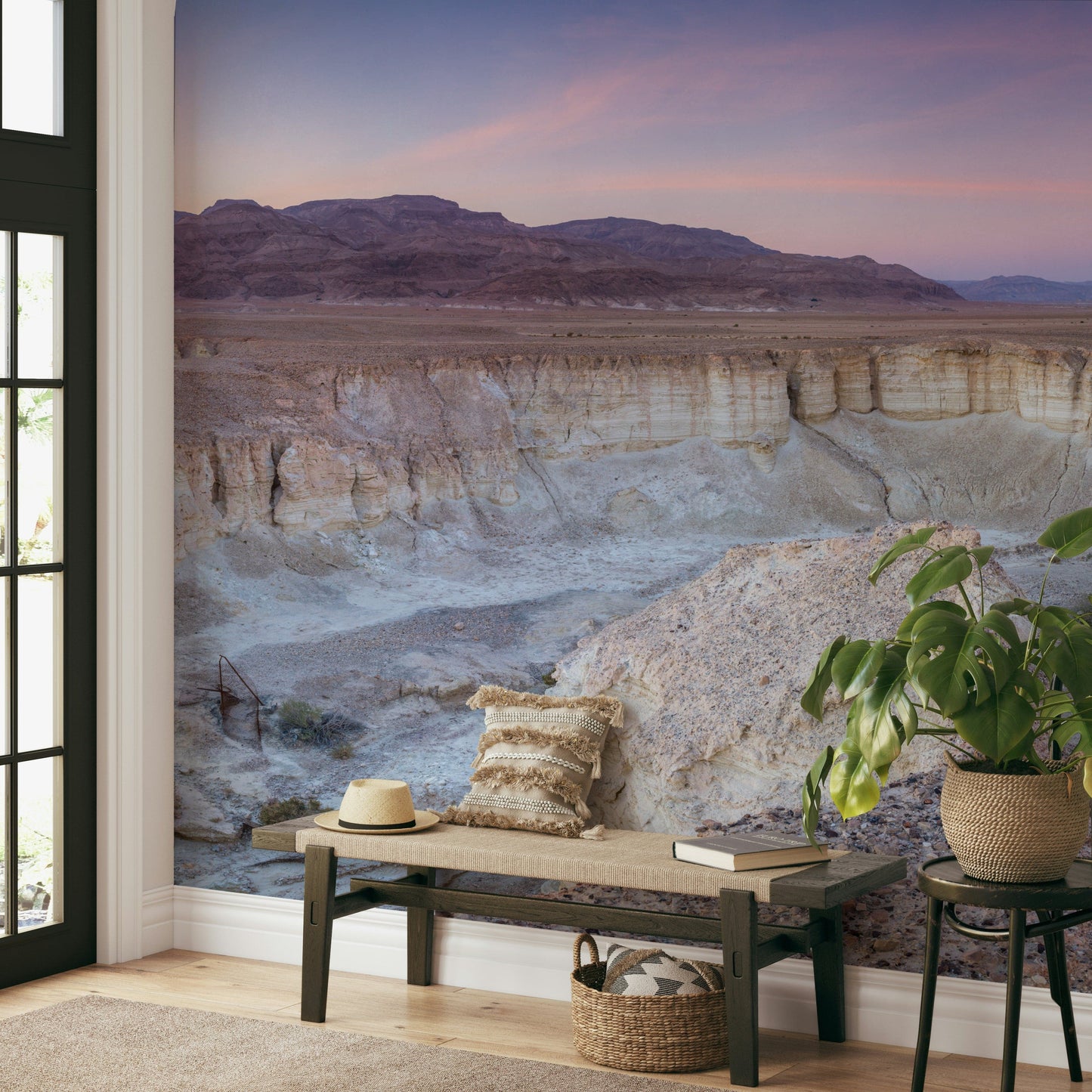 A contemplative desert view wallpaper mural for a feature wall.

