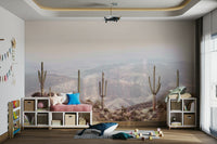 Quiet desert landscape mural bringing the beauty of nature indoors.

