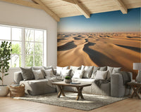 The image shows an artistic impression of a serene desert scene.

