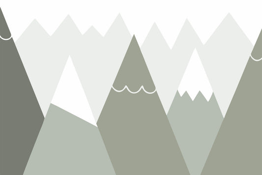Soft Colored Kids Room Mountain Design Wallpaper