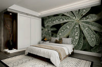 A high-angle view of the wall mural in a large space.