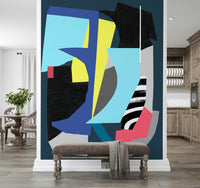 An artistic minimalist design mural for home decor.
