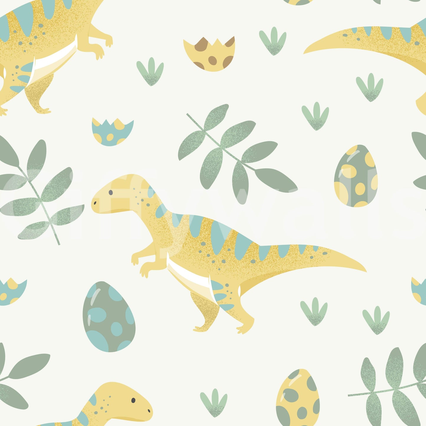 Adorable dino-themed wallpaper featuring gentle patterns and sweet expressions.