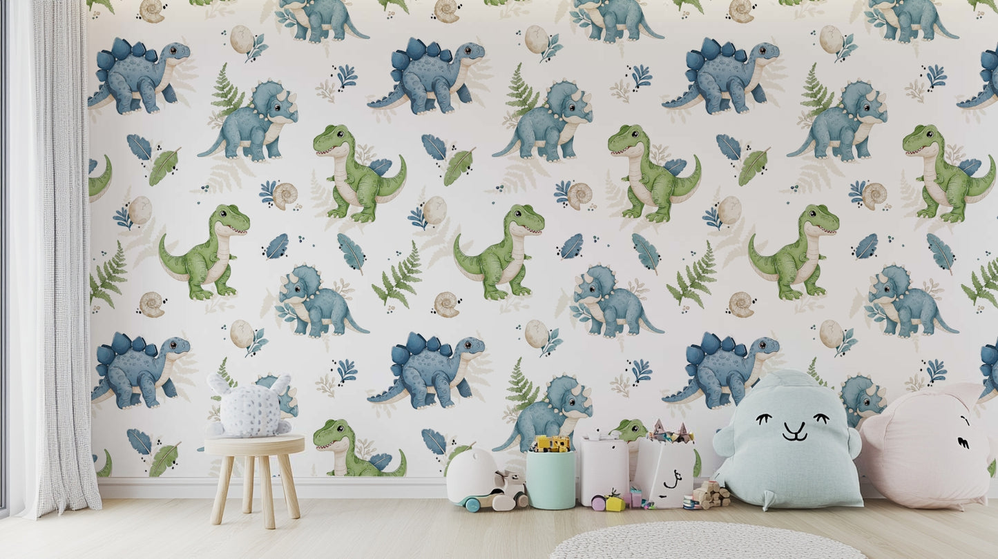 Dino Pals wallpaper with cute dinosaurs

