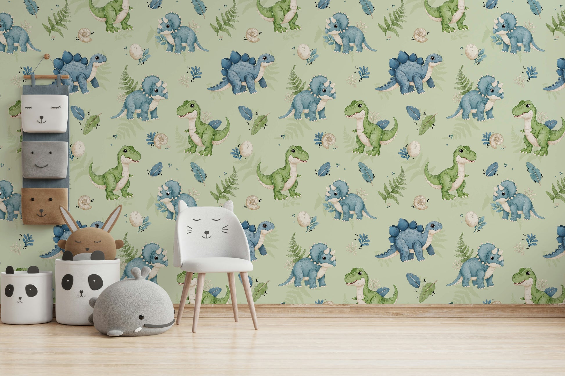 Nursery décor with cute dinosaur design

