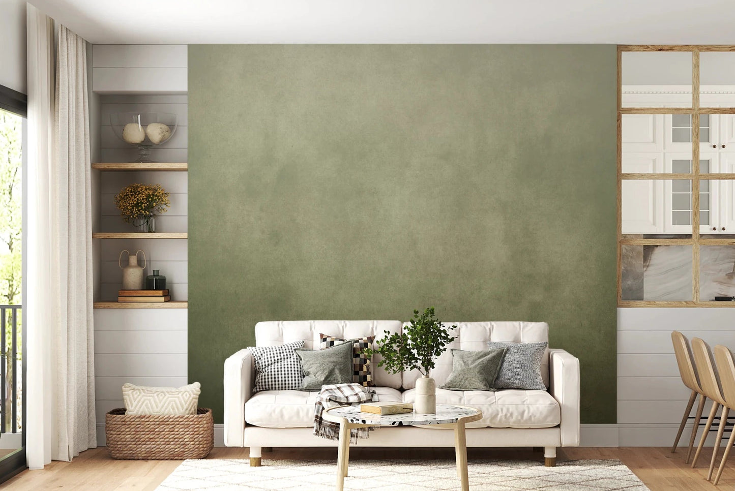 Dirty Paper - Ombre Olive Wall Mural
