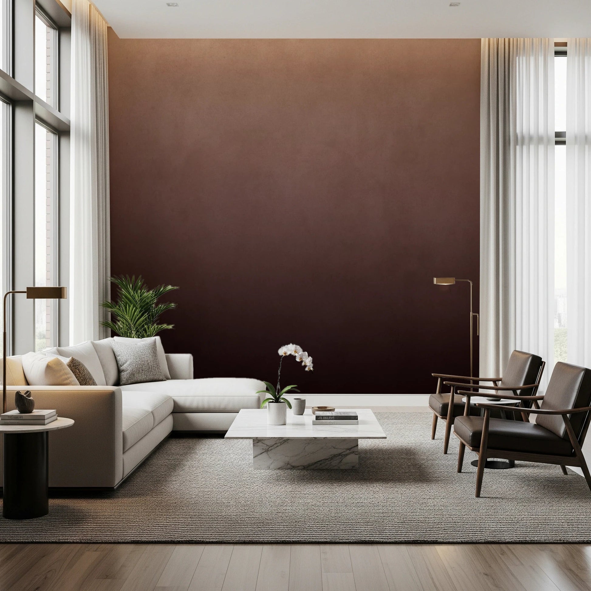 Dirty Paper - Ombre Peach Wall Mural