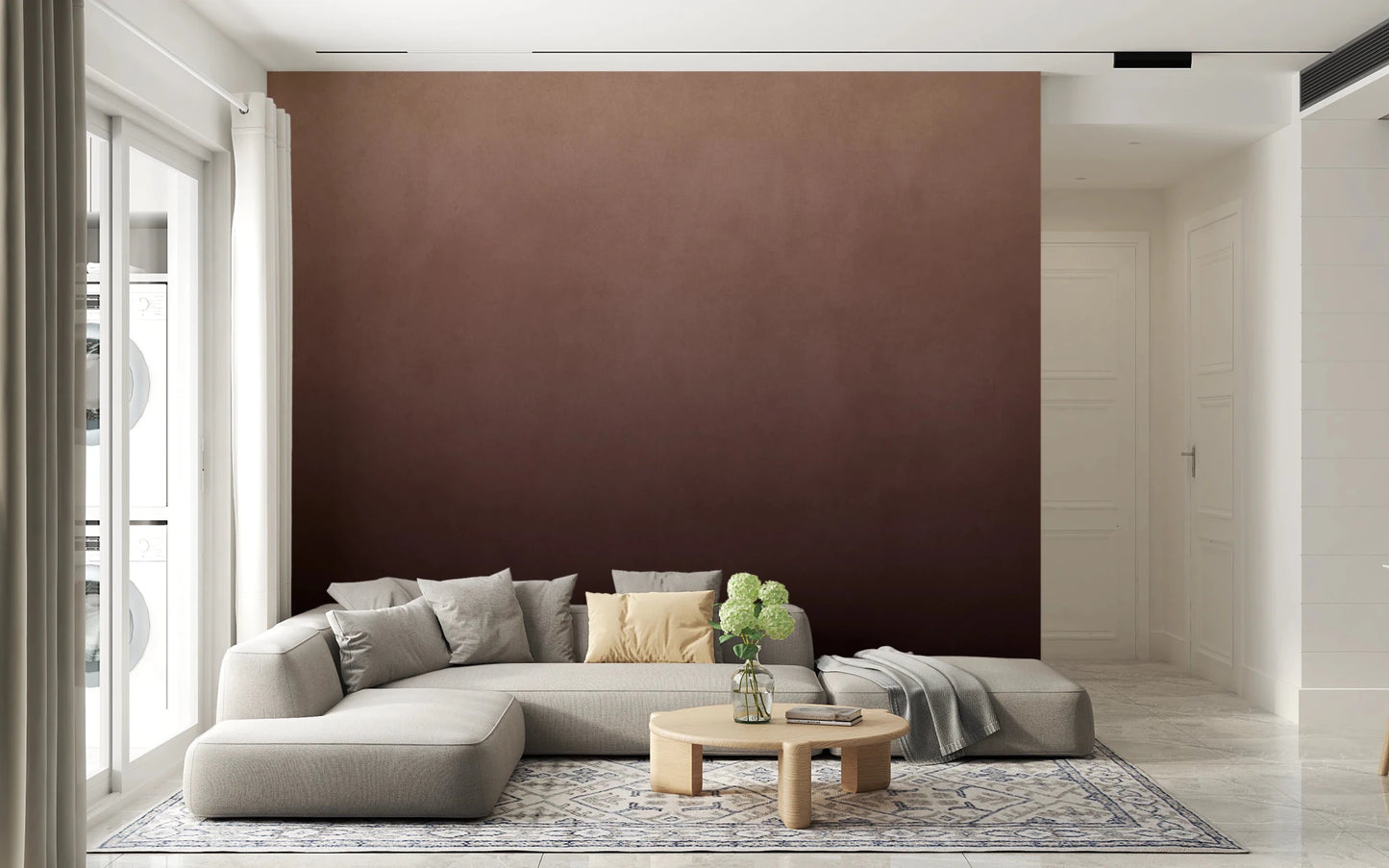 Dirty Paper - Ombre Peach Wall Mural