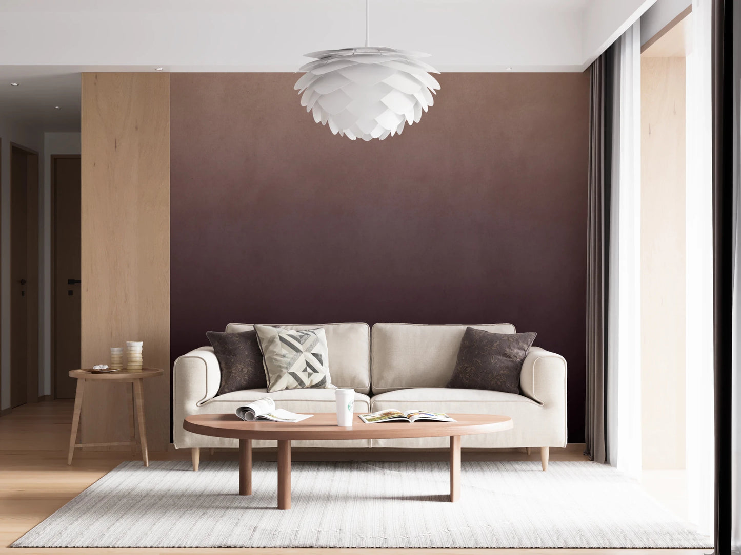 Dirty Paper - Ombre Plum Wall Mural