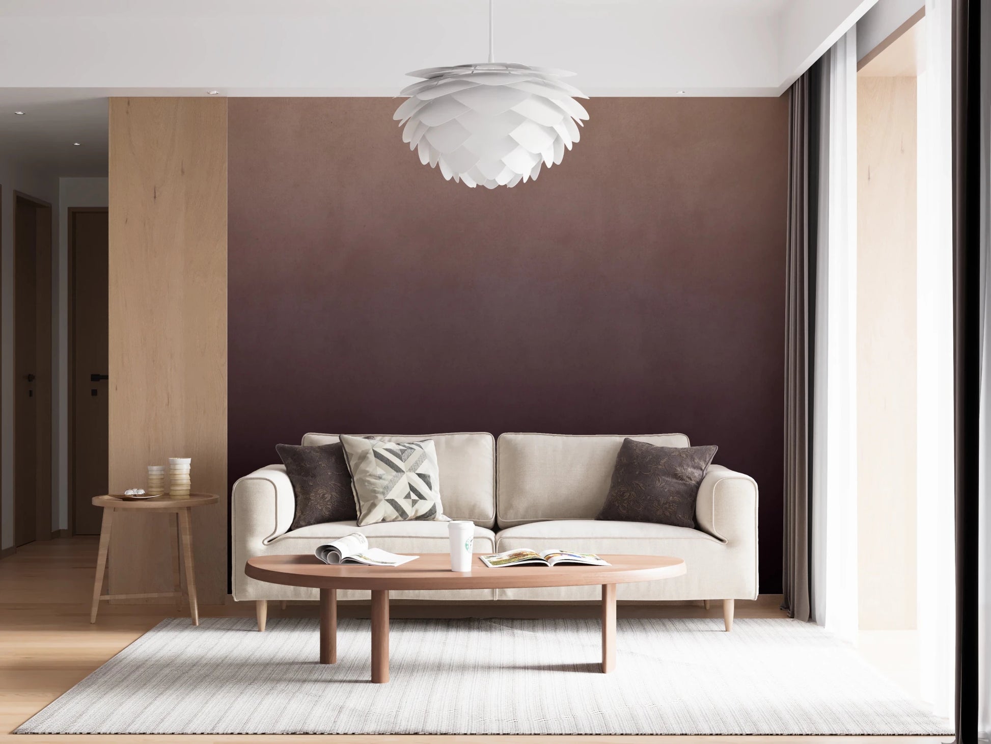 Dirty Paper - Ombre Plum Wall Mural