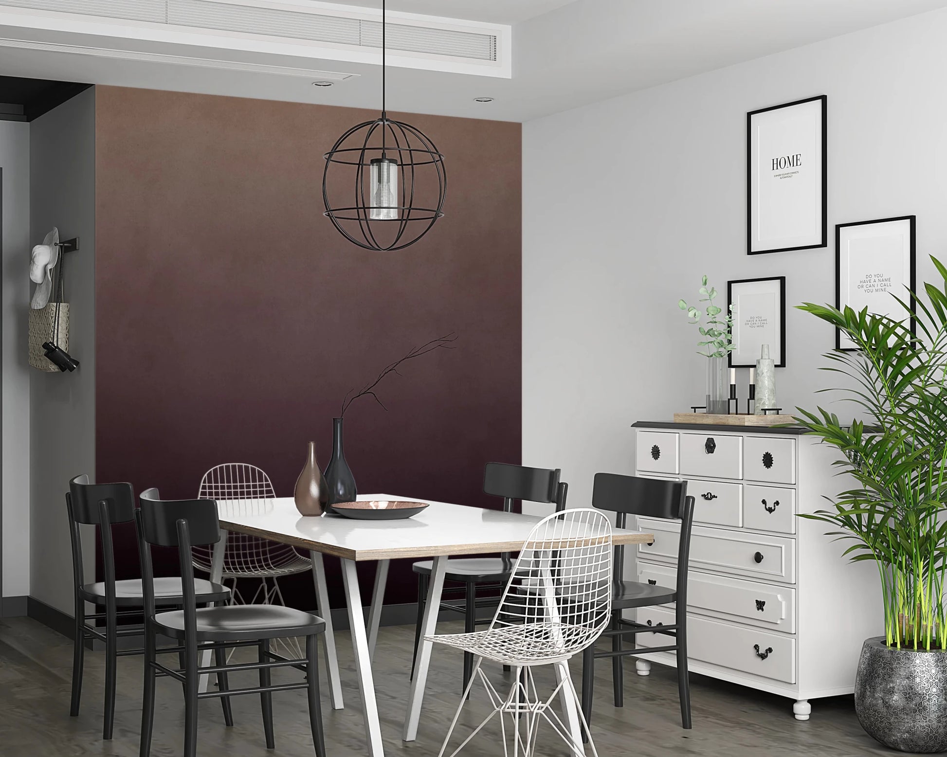 Dirty Paper - Ombre Plum Wall Mural