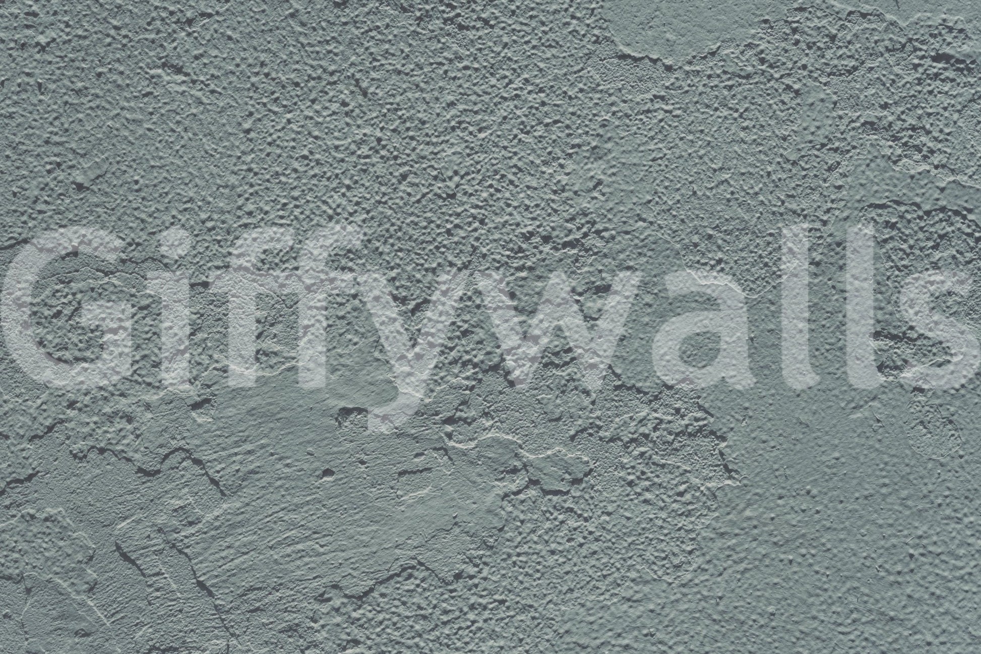 Distressed Walls wallpaper mural close-up showing rough grey-green plaster with subtle cracks and peeling detail