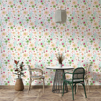 Ditsy Dream wallpaper in fresh white tones

