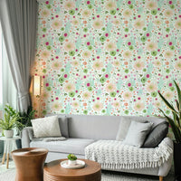 Delicate ditsy pattern on clean white background

