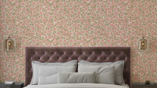 Juno Welcoming Walls Ditsy Peach Floral Wallpaper⁠
