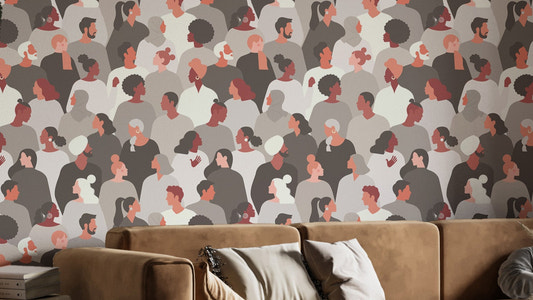 Unity and diversity crowd art design wallpaper