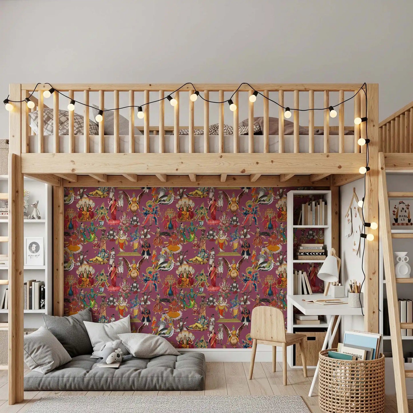 Cultural Hindu gods Divine Indian Pantheon wall mural in study room