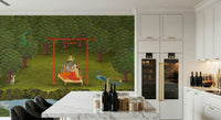 Divine Swing Serenity Wall Mural used as a focal point in a yoga or meditation room.