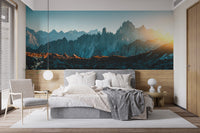Dolomites Alps Rocky Mountain Range Wallpaper Murals - Giffywalls