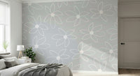 A contemplative doodle pattern wallpaper mural for a feature wall.

