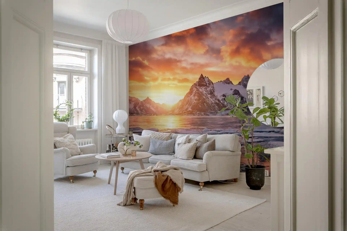 Dramatic Ice & Fire Peaks Wall Mural