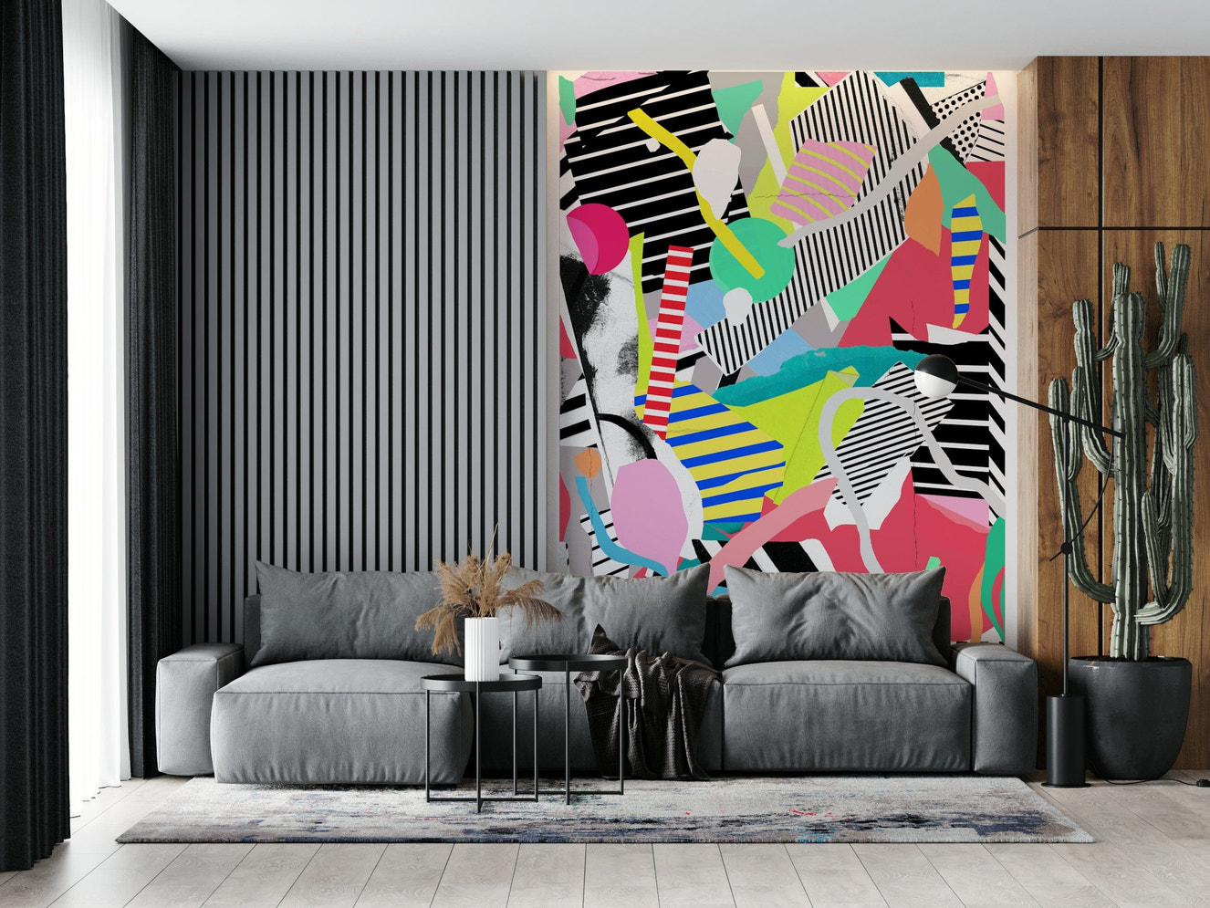 A beautiful abstract dreamer wallpaper mural with subtle, imaginative elements.