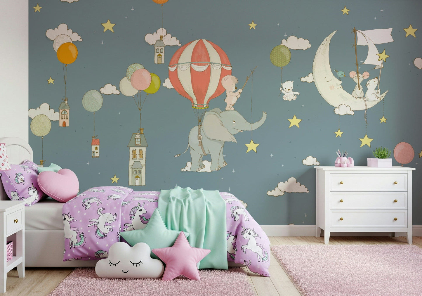 Dreamy Sky Friends Wall Mural -2759471