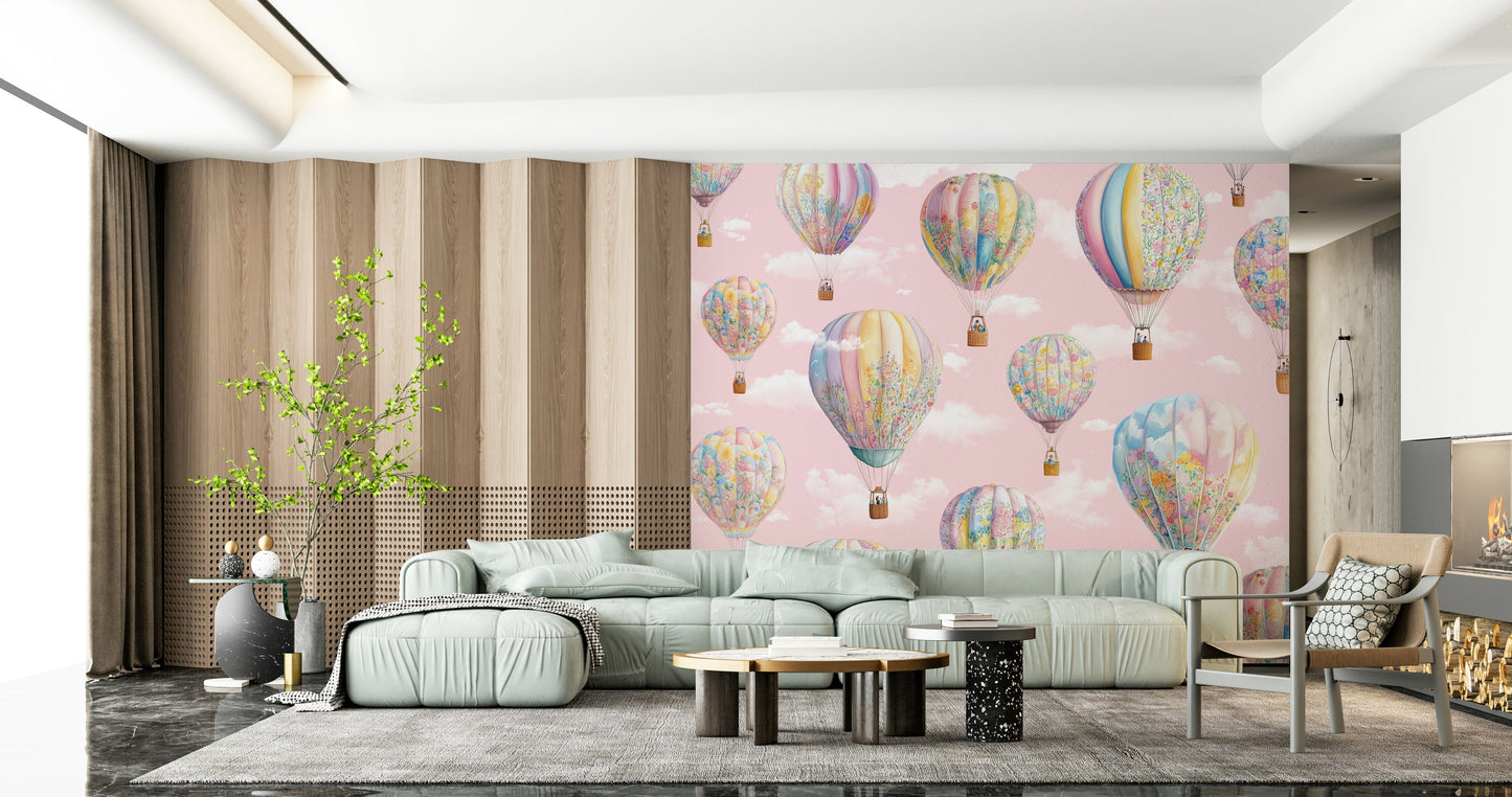 Dreamy Balloon Voyage  Wall Mural