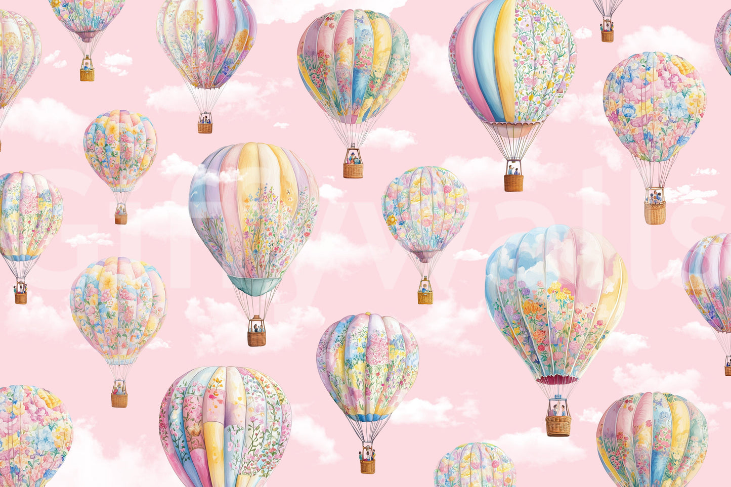 Dreamy Balloon Voyage  Wall Mural