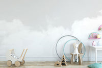Detail of the artistic brush strokes on the Cloud Dancer wallpaper design.