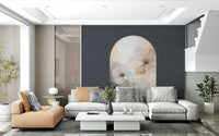 Elegant floral wall mural featuring an archway of blooming flowers for a soft, ethereal atmosphere.