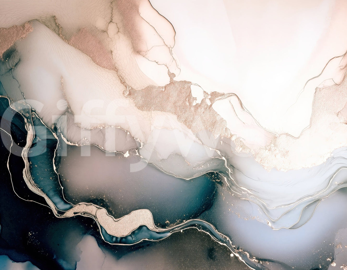 Dreamy Mineral Layers Rose Gold Wall Mural