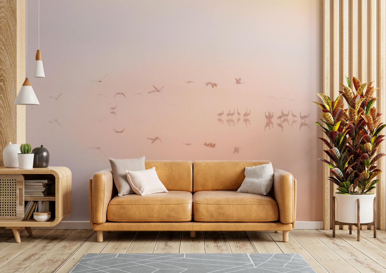 The mural covers a significant wall area.
