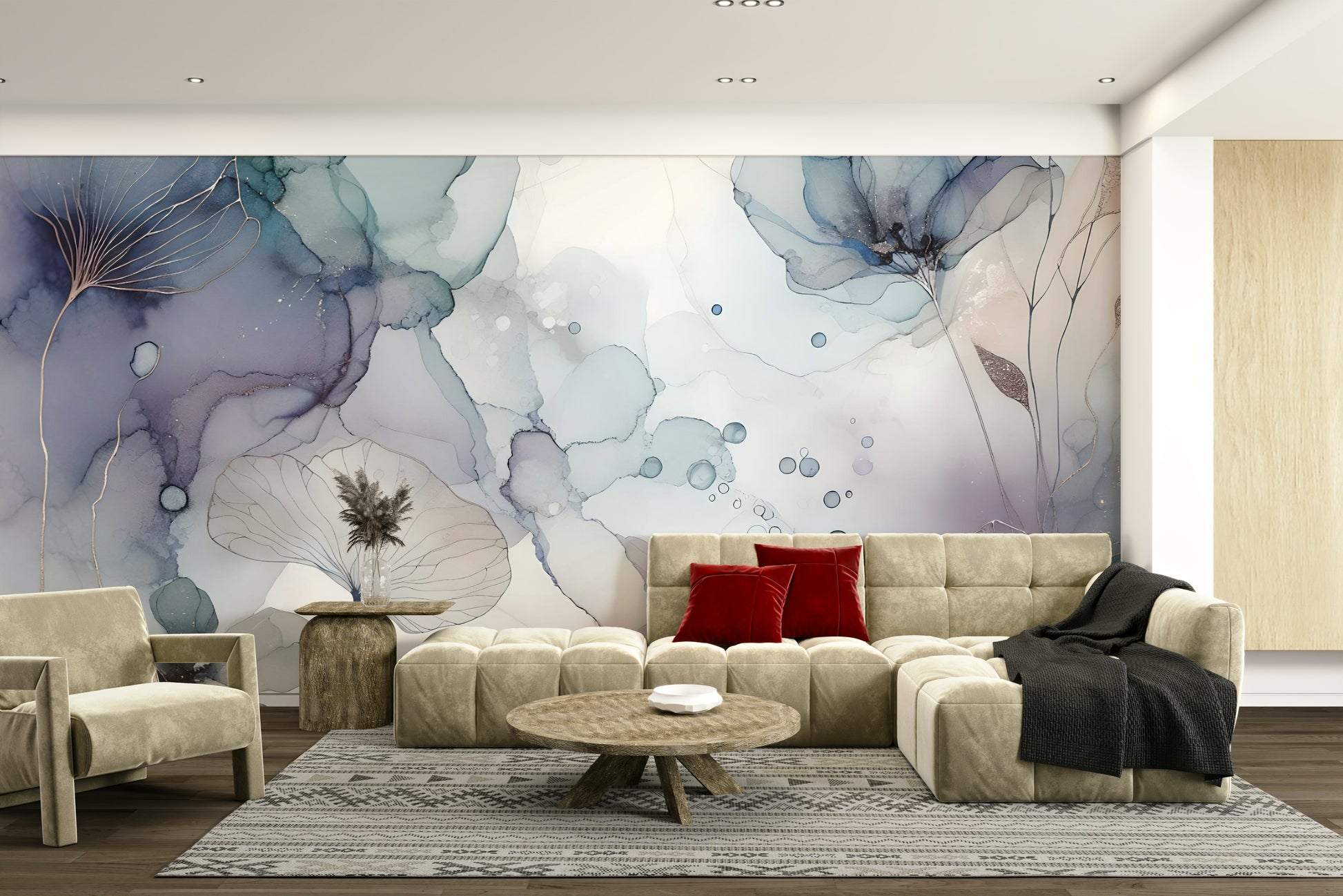 Close up of Dreamy Petals 2 Wall Mural showing delicate petal veins.