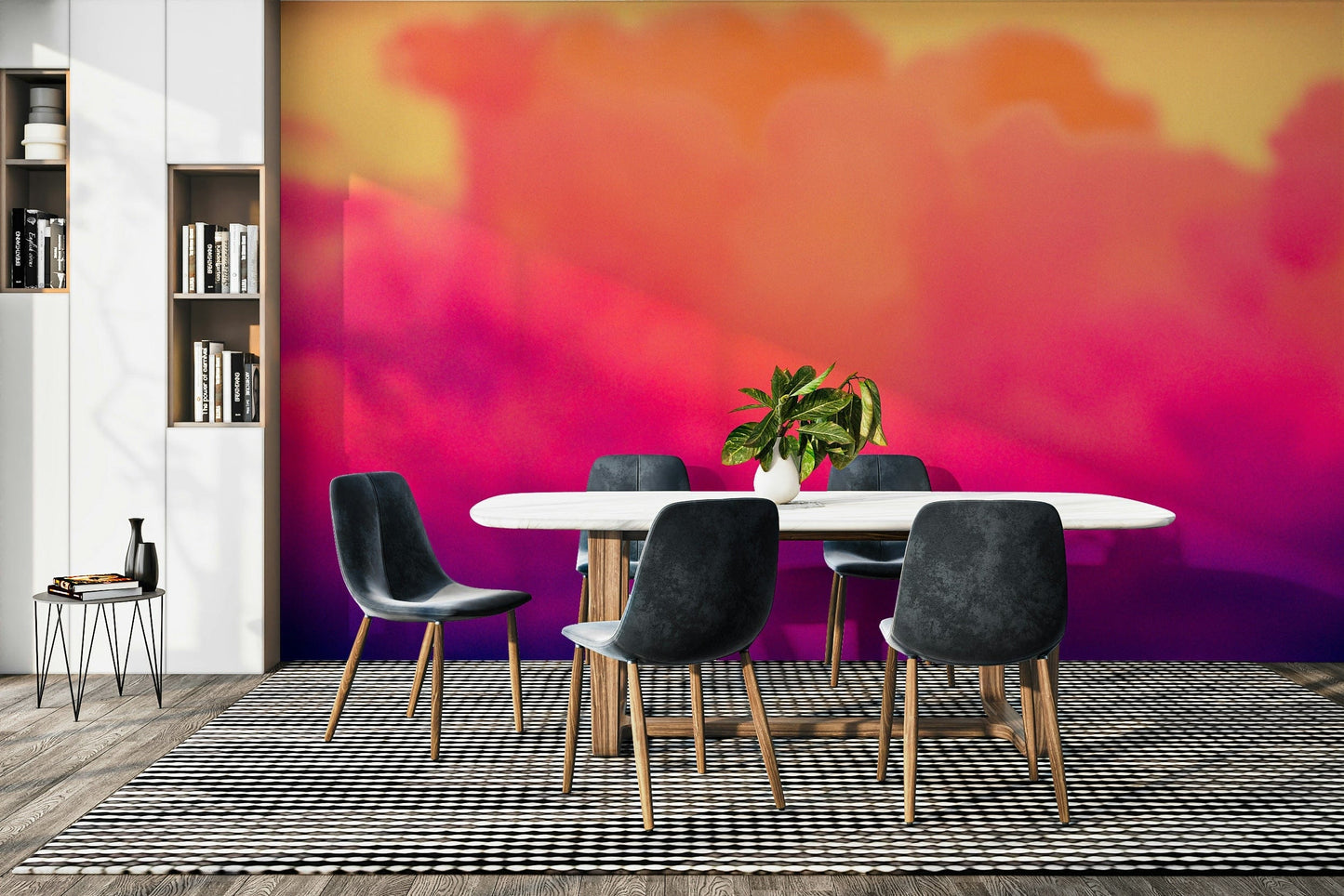 A beautiful modern sky wall mural for a living room.

