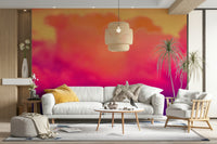 A beautiful serene sky wallpaper mural with soft clouds.

