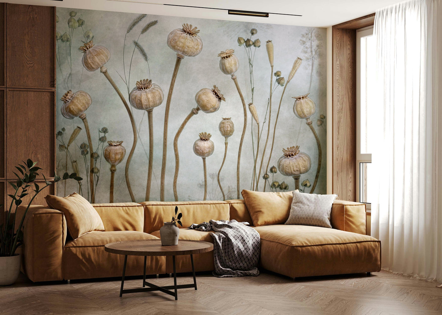 An artistic nature inspired mural for home decor.


