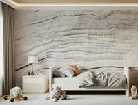 Interior calm achieved through Driftwood Texture Wall Mural muted wood tones