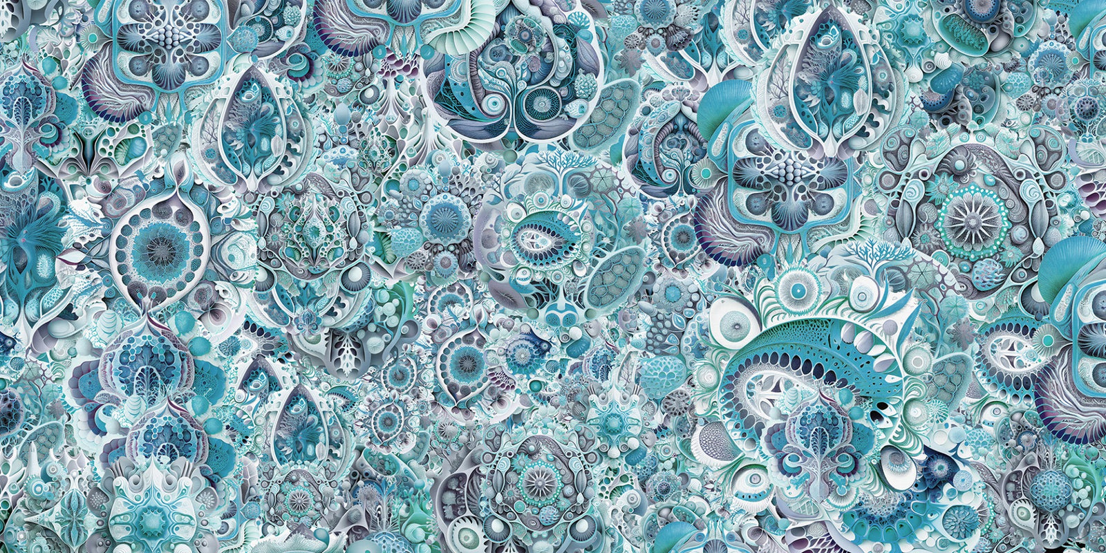 Blue Color Abstract Haeckel Wallpaper Murals in your room