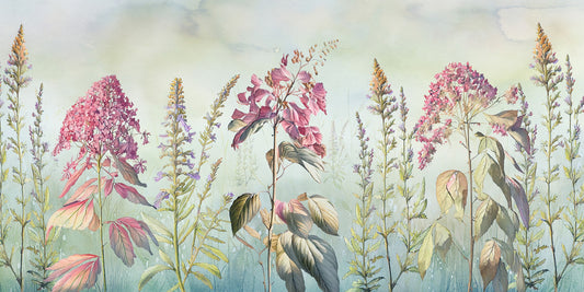 Wild Flowers Meadows Blue Wallpaper Murals