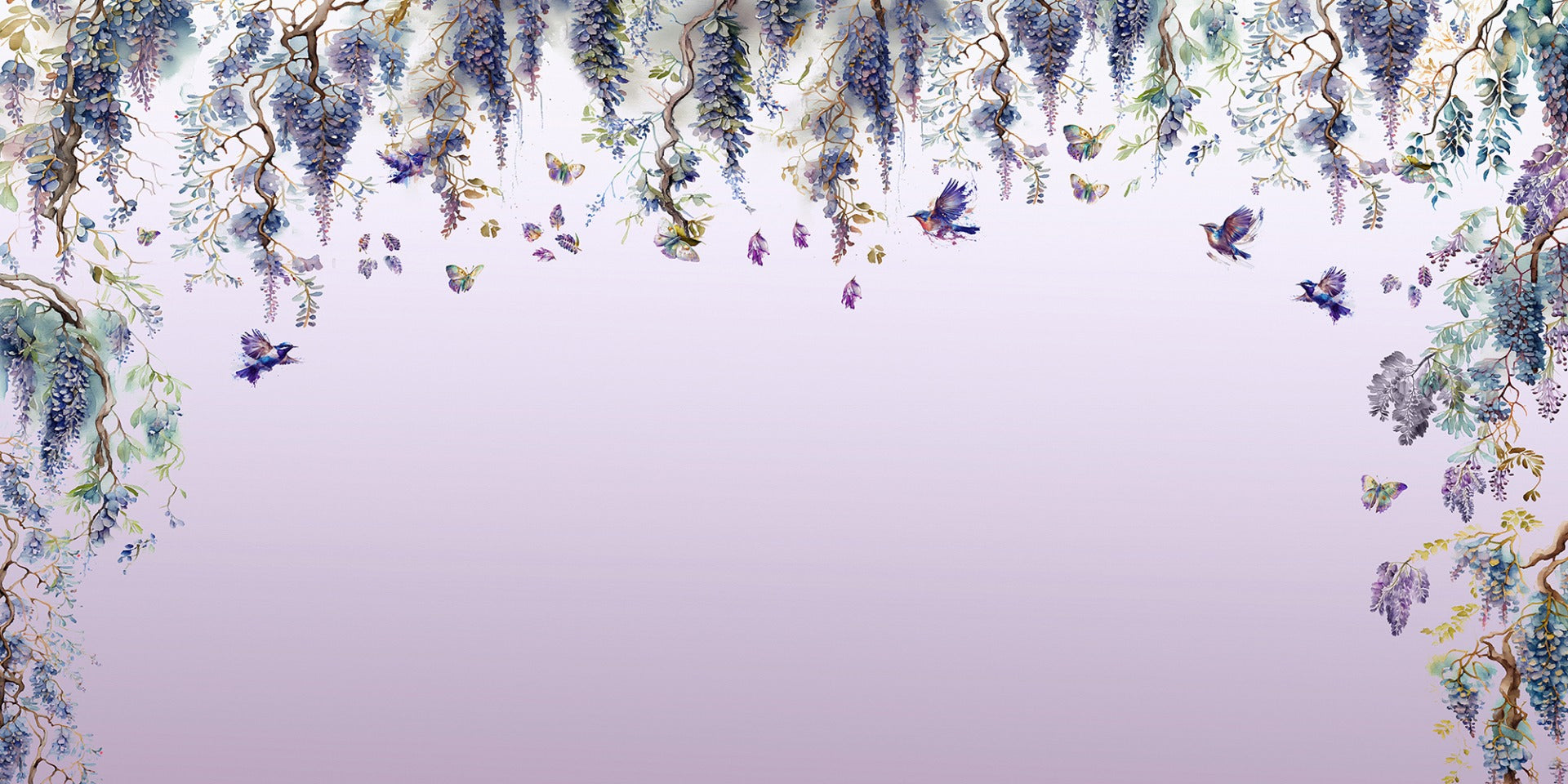 Wisteria Romance Purple Wallpaper Murals in your room — zoomed
