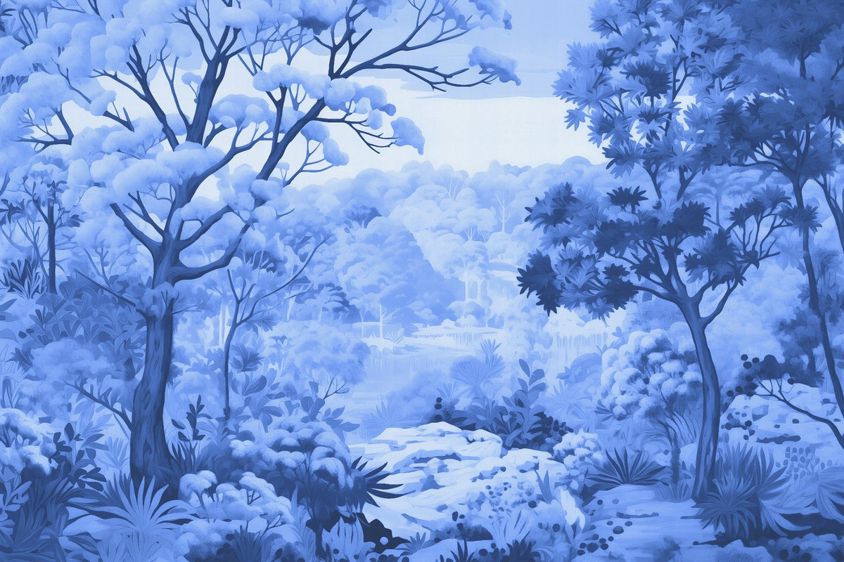 Watercolor Autumn Forest Wallpaper Murals in your room — zoomed