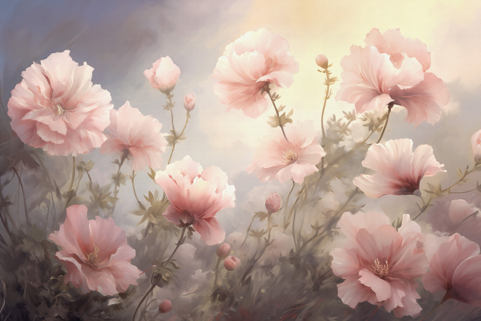 Godetia Pink Flower Wallpaper Mural