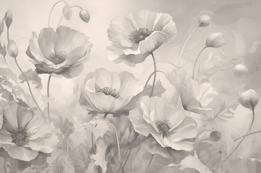 Grey Floral Peel and Stick Wallpaper