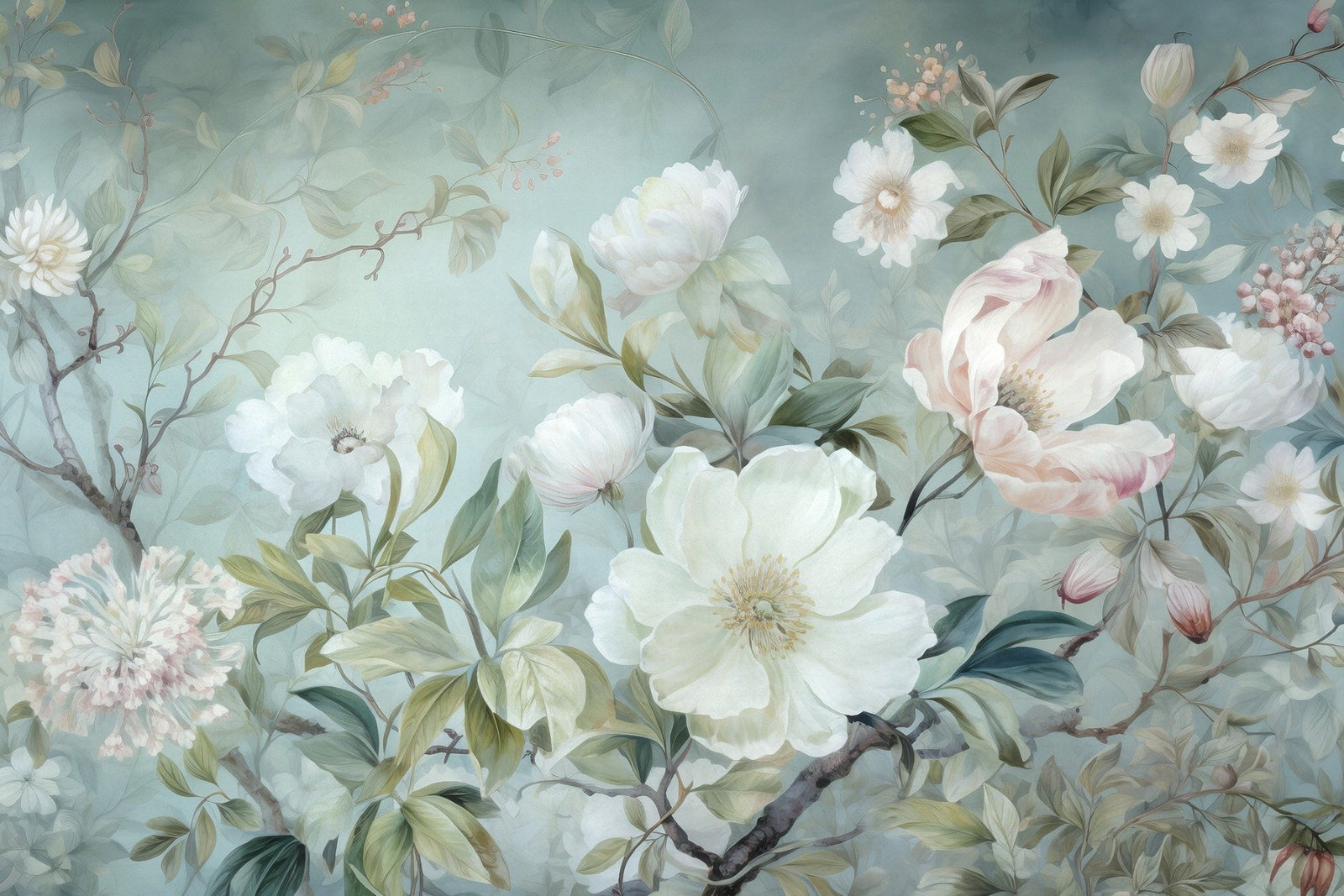 Blossom Green Floral Wallpaper Murals