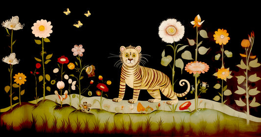 Tibetan Flower Tiger Wallpaper Murals